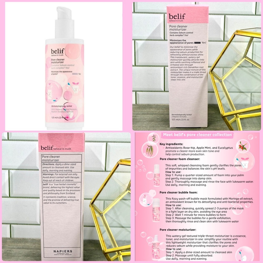 Belif Pore Cleaner Moisturizer Full Size NWT, BNIB, NEW & Sealed, No More Pores